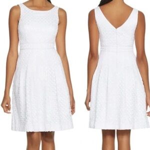 White House Black Market Cream Sleeveless A-Line Midi Dress